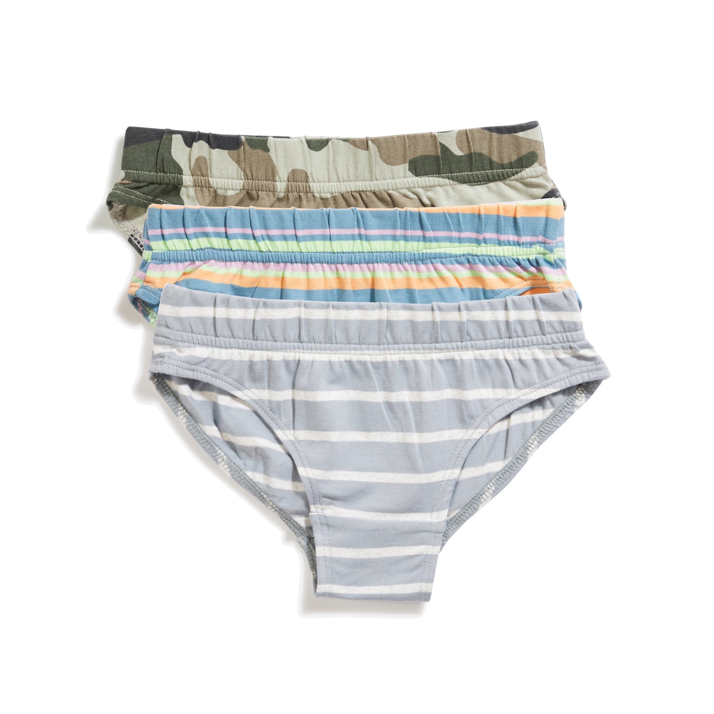 Boys straightcut camo stripes briefs three pack