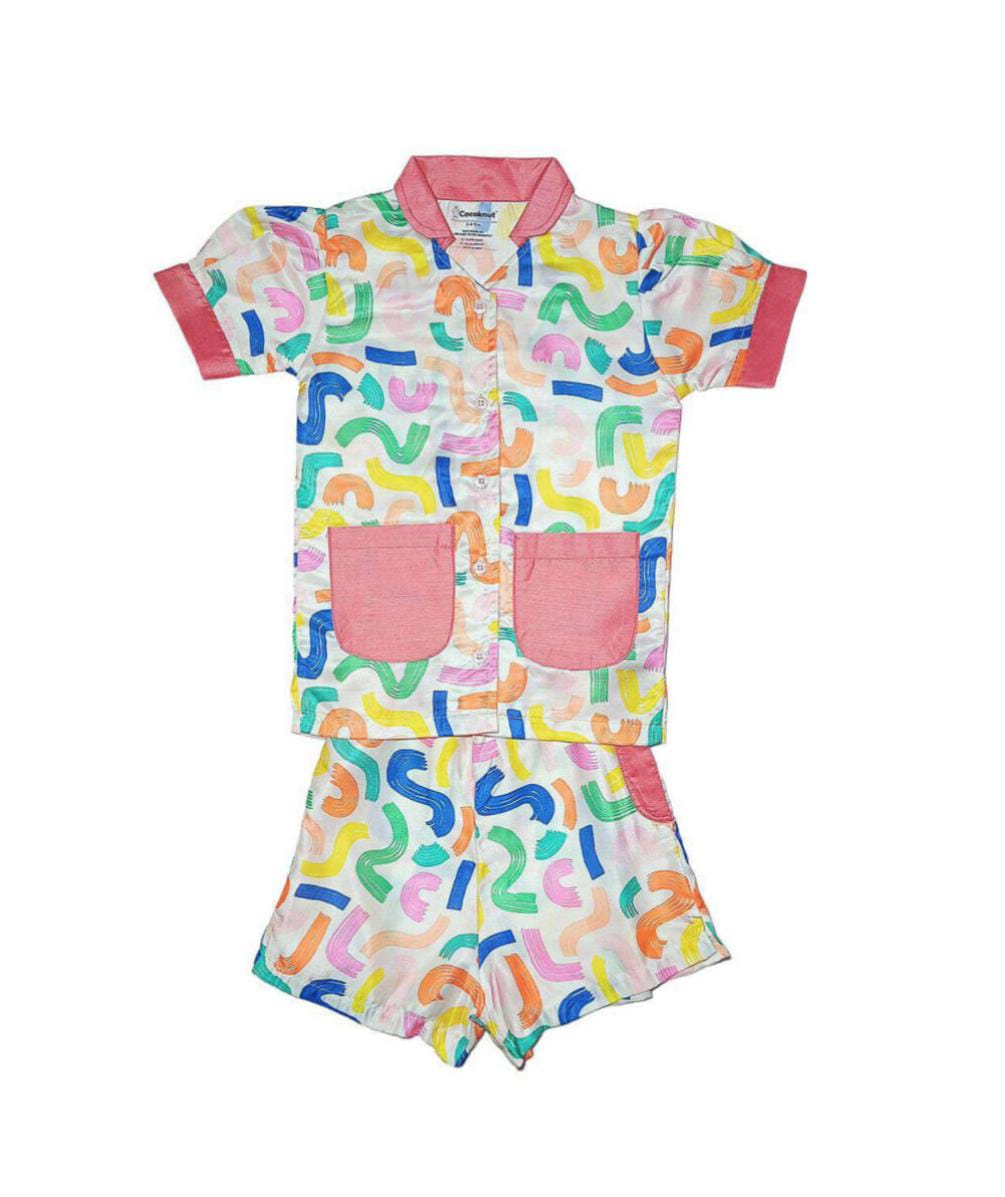 Beautifully Machined Ripples Satin Girls Nightwear