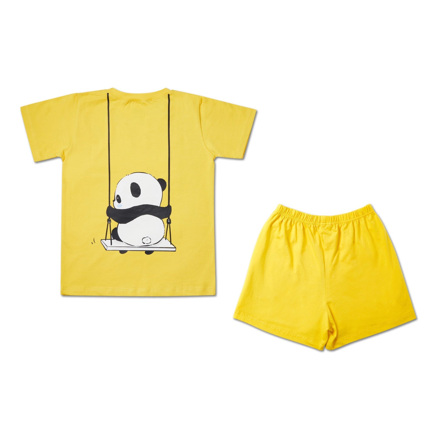 Panda Yellow Girls T-shirt and Shorts set