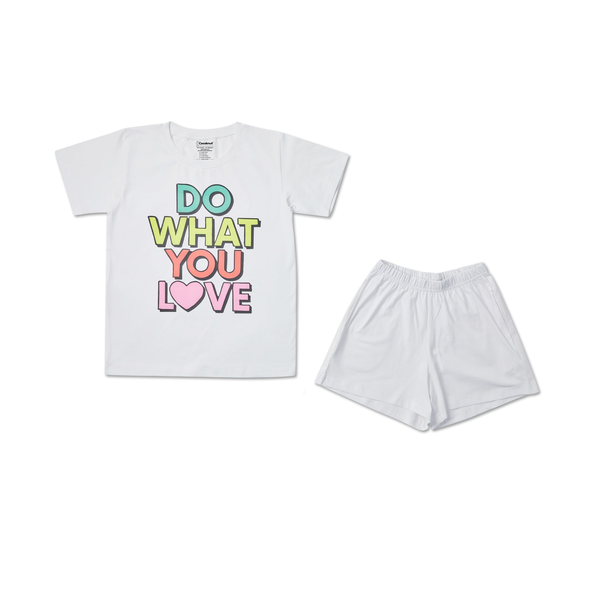 Do love White GIrls T-shirt and Shorts set 