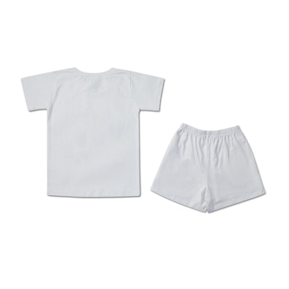 Playmore White Girls T-shirt and Shorts set