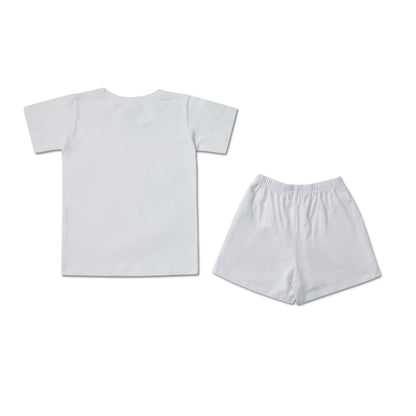 Yummy White Boys T-shirt and Shorts set