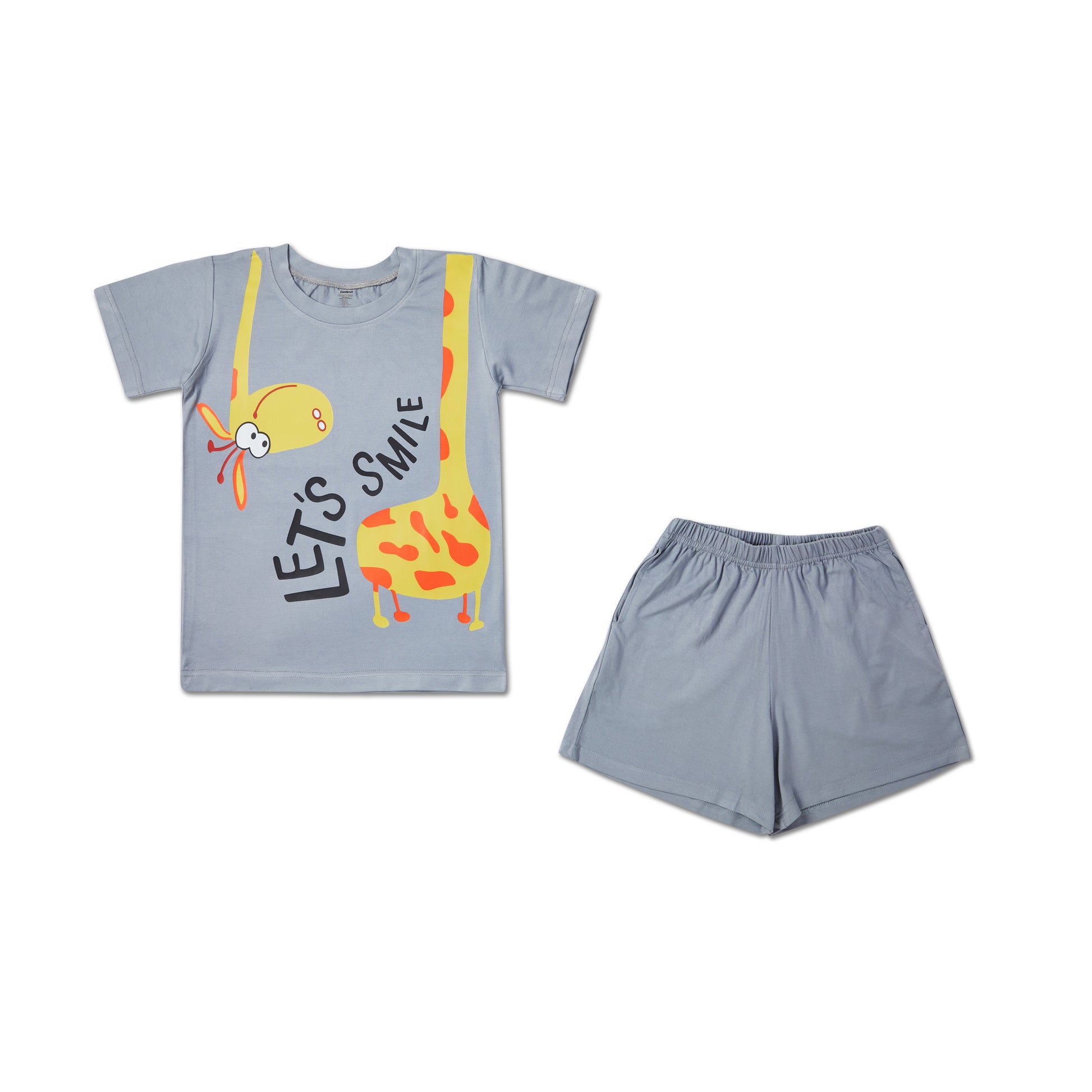 Smile Grey Boys T-shirt and Shorts set