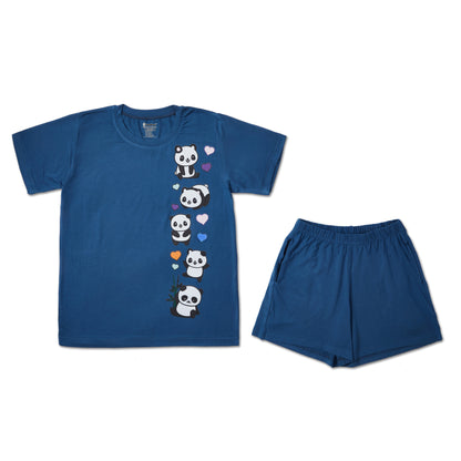  Family Blue Girls T-shirt and Shorts set 