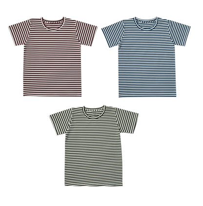 Multicolor Stripes Unisex Tshirt (Pack of 3)