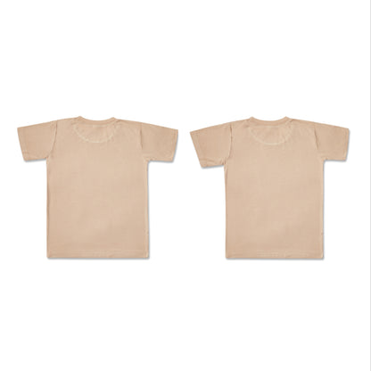 Hanging Panda Plain Beige Unisex Tshirt (Pack of 2)