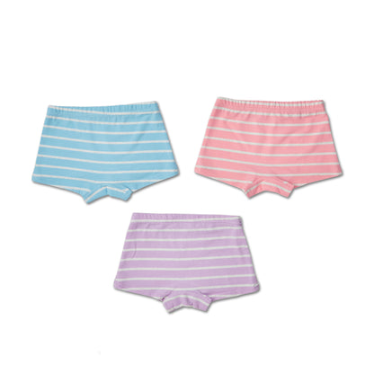 Pastel Stripes Girls Boyshorts (Pack of 3)