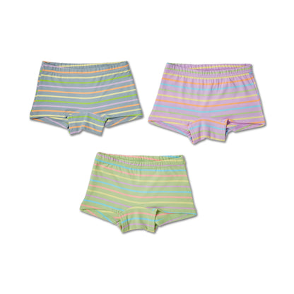 Cool Stripes Girls Boyshorts (Pack of 3)