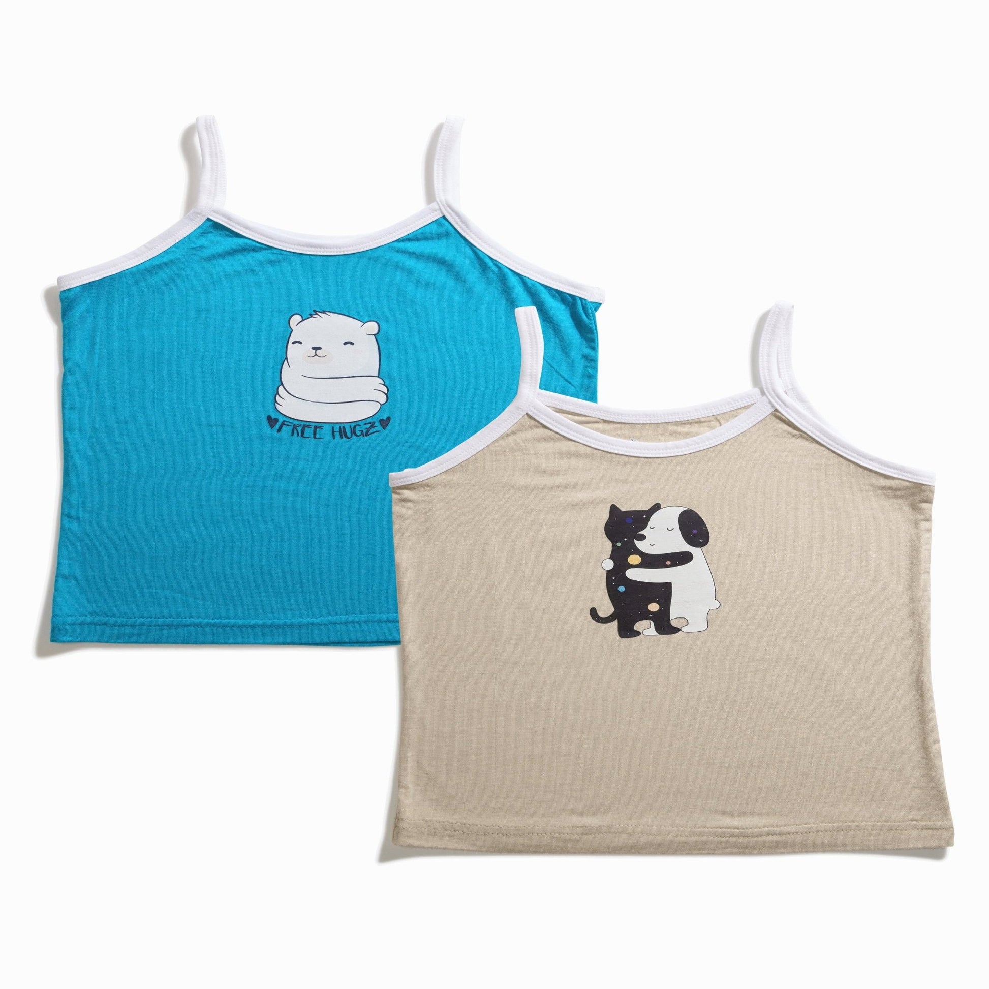 Cat Hugz GIrls Camisole (Pack of 2)