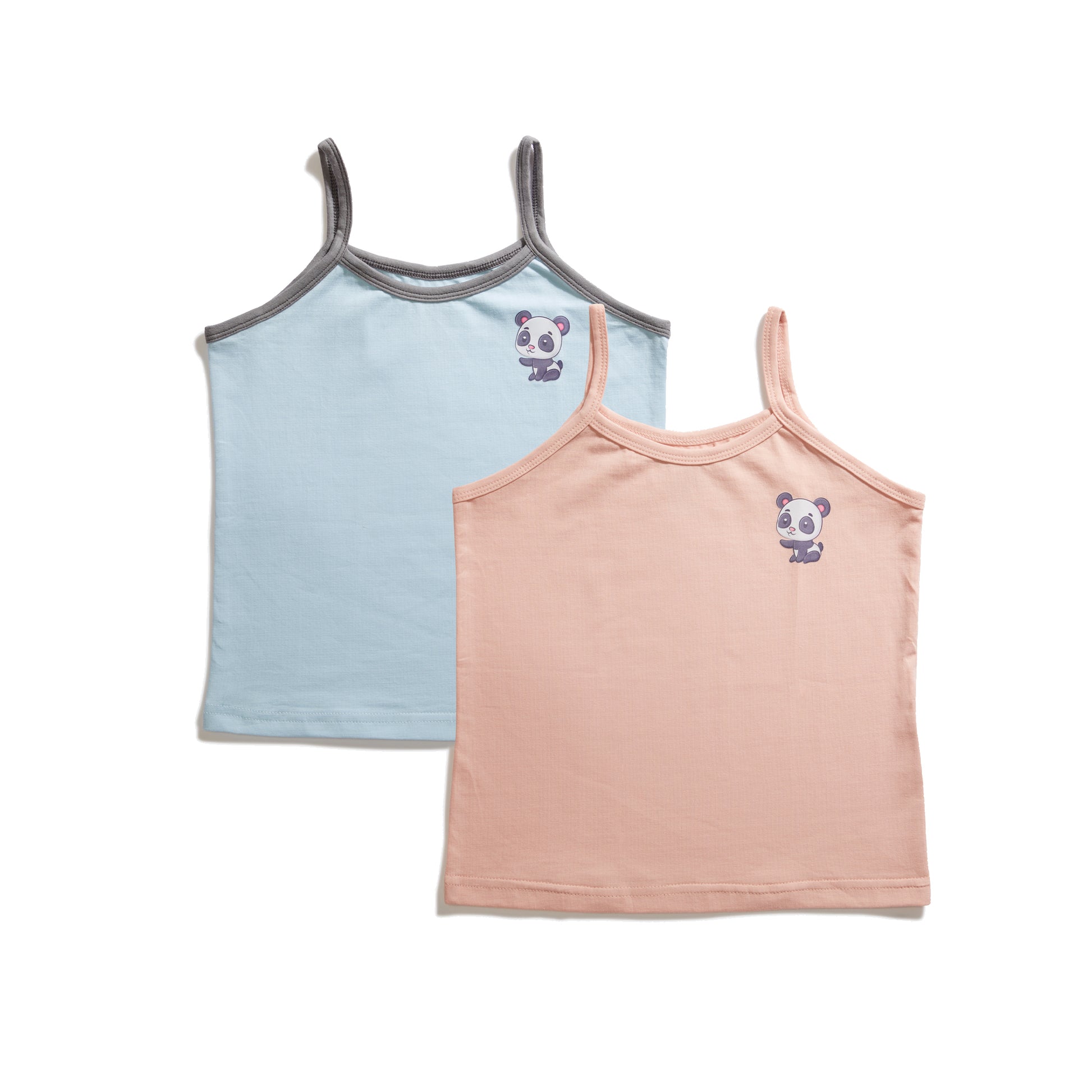 Baby Girls Panda Print Soft Camisole Duo