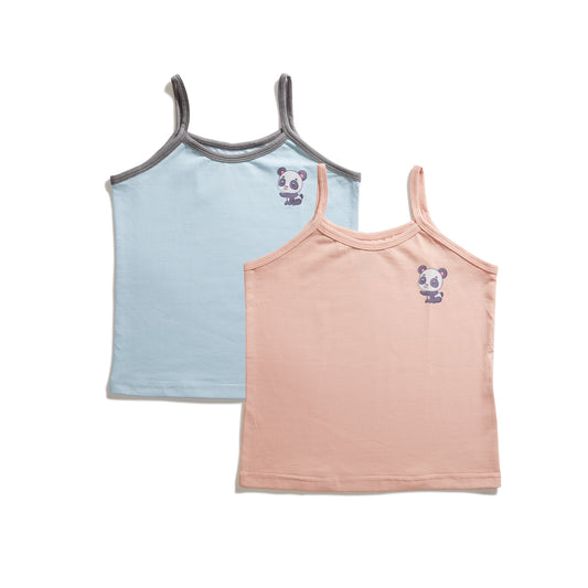 Baby Girls Panda Print Soft Camisole Duo