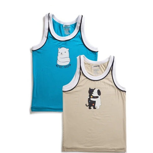 Bear Hugz Boys Vest Pack of 2