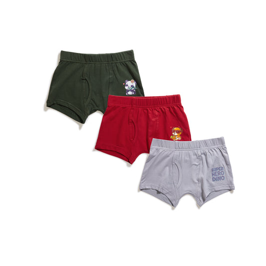 Boys trunks pack of 3 with super dino prints