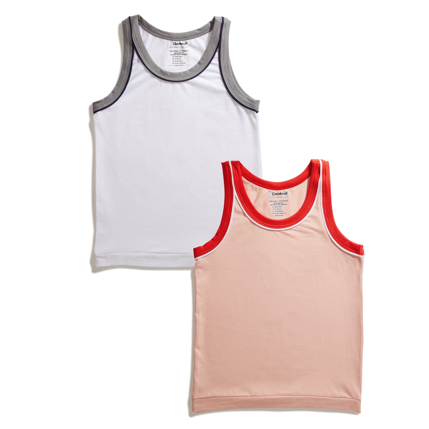 Colorful rib boys vest pack of 2 with vibrant ribbed fabric