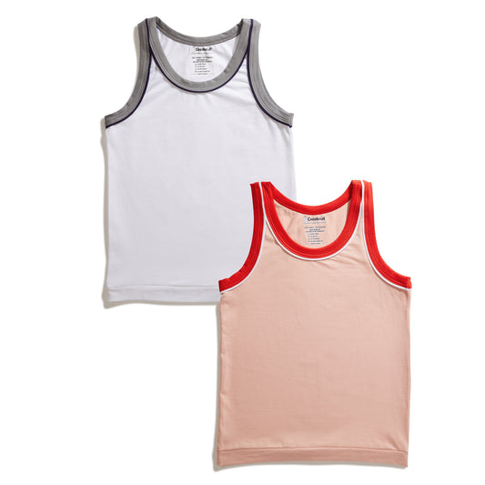 Colorful rib boys vest pack of 2 with vibrant ribbed fabric
