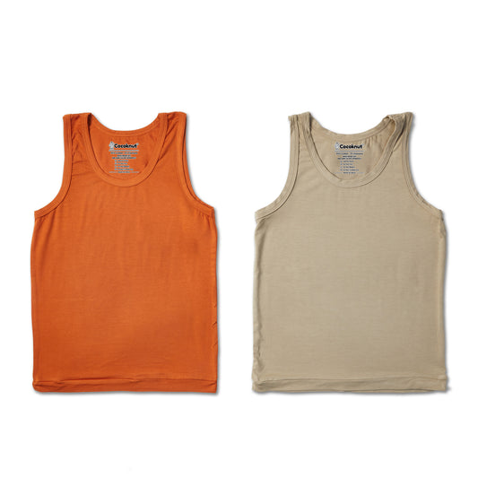Soft fit plain boys vest duo