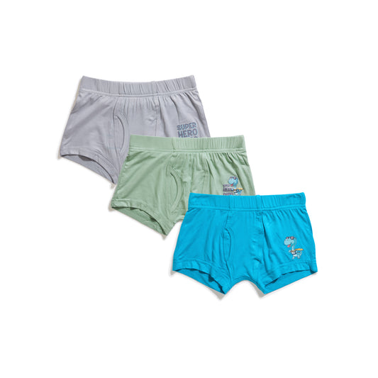 Boys cute combo trunks pack three, soft cotton