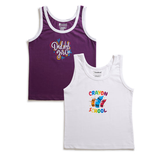 Daddys Crayon Girls Soft Cotton Tank Top Set