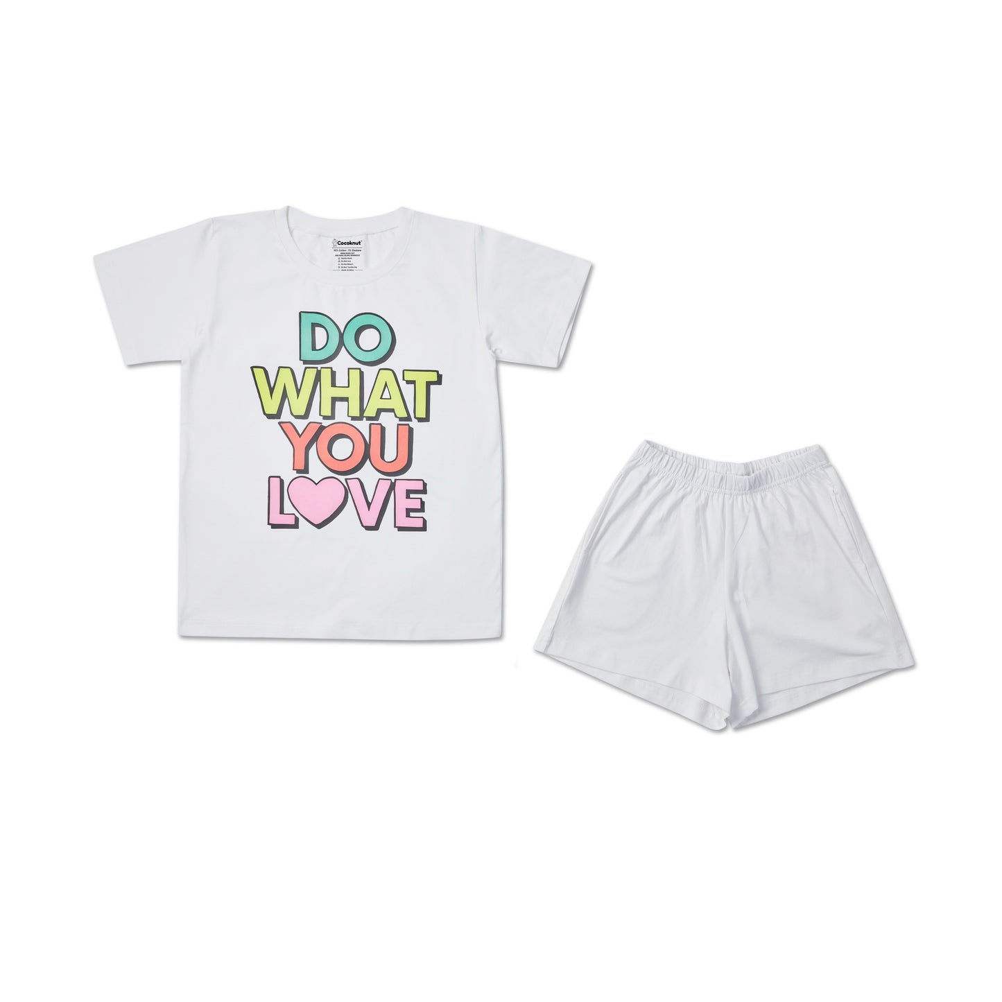 Do love graphic white Unisex tee and shorts