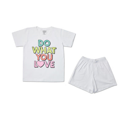 Do love graphic white Unisex tee and shorts