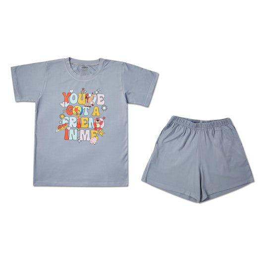 Friend print grey Unisex set