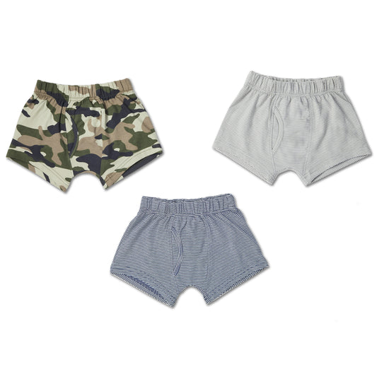 Jungle zebra print boys trunks 3-pack