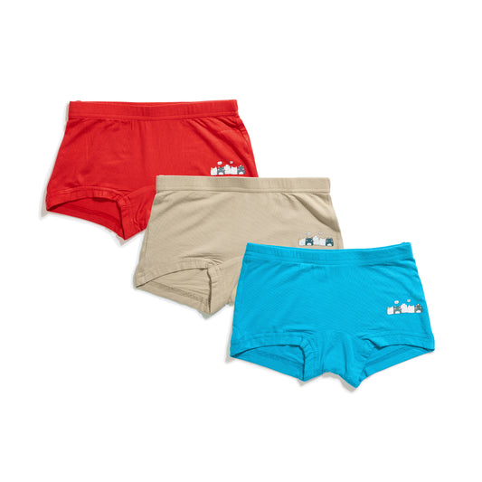 Kitty Print Girls Comfortable Boyshorts Trio