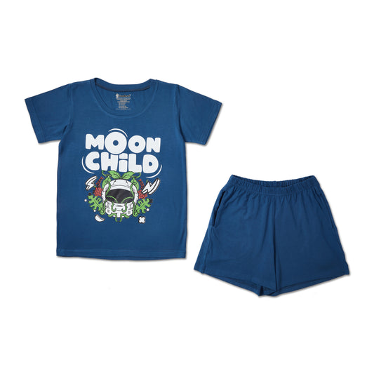 Moon blue Unisex tee and shorts combo