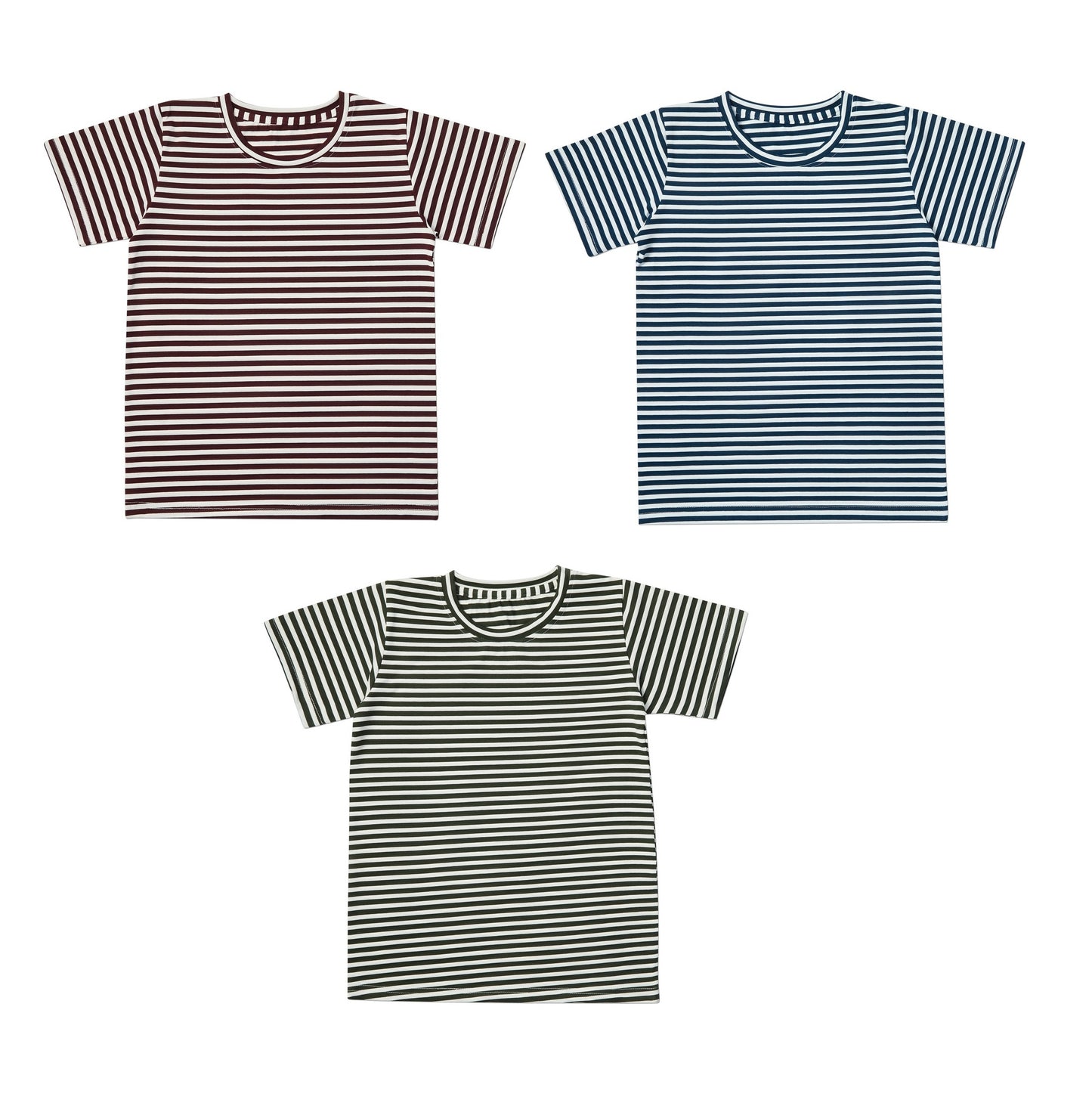 Multicolor striped unisex t-shirt pack