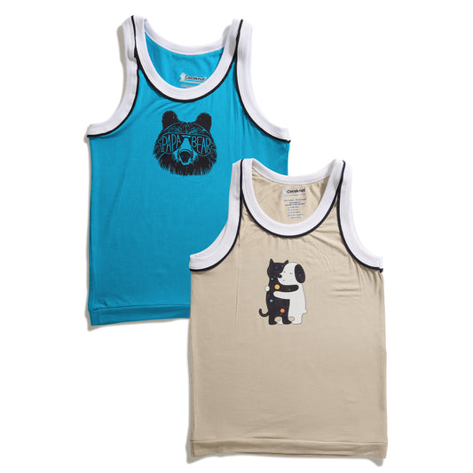 Panda Dogs Hugz Boys Vest Pack of 2