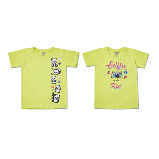 Bright fluorescent panda selfie tees (2-pack)