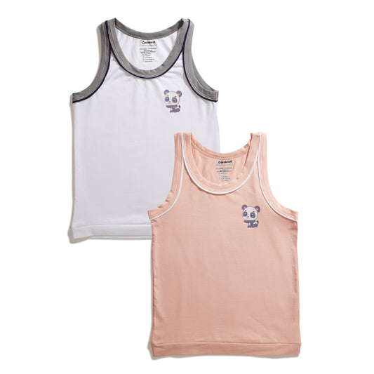 Panda Twin Boys Vest Pack of 2
