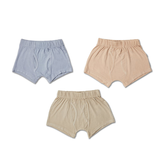 Soft pastel plain boys trunks 3-pack