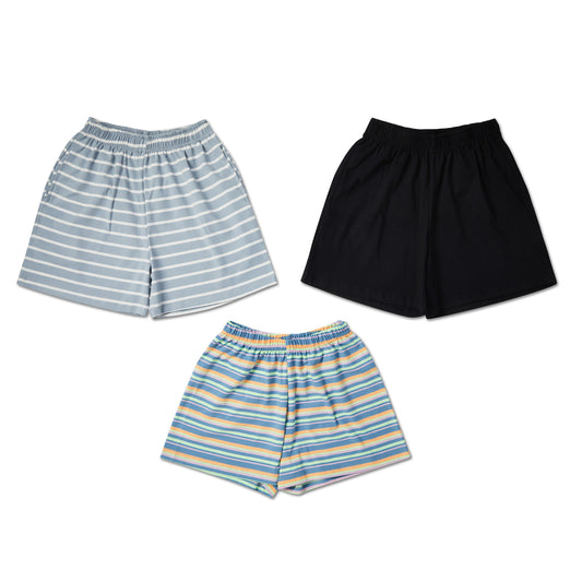 Sporty running stripes girls shorts 3-pack