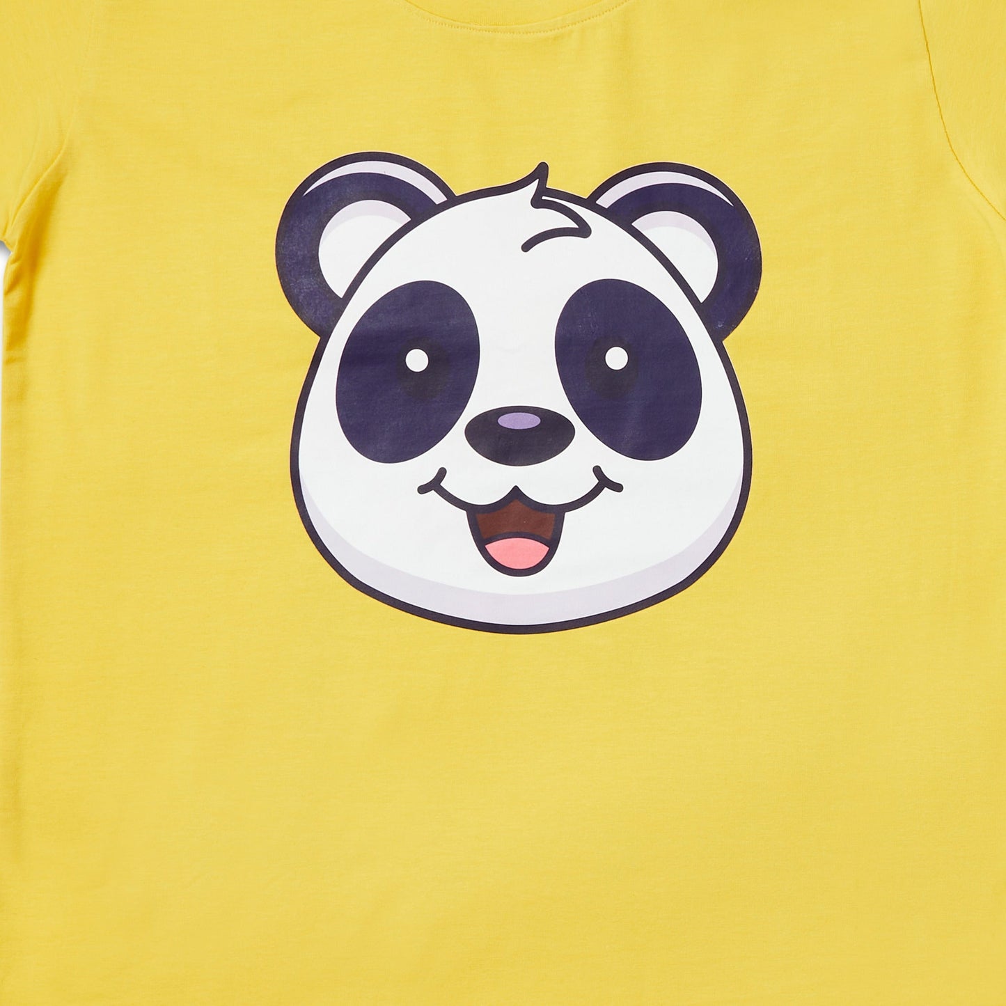 Panda Yellow Girls T-shirt and Shorts set