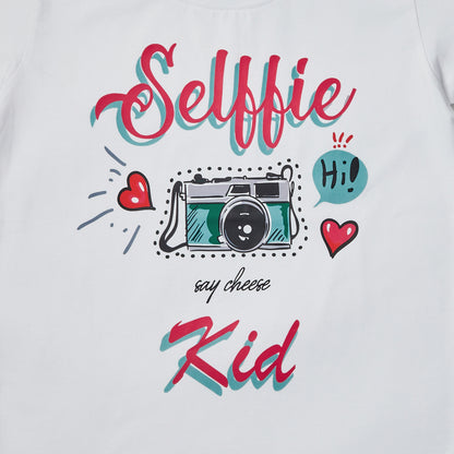 Selfie White Boys T-shirt and Shorts set