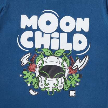 Moon Blue Girls T-shirt and Shorts set