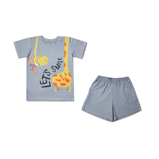 Grey Unisex set with smiley face comfy for play