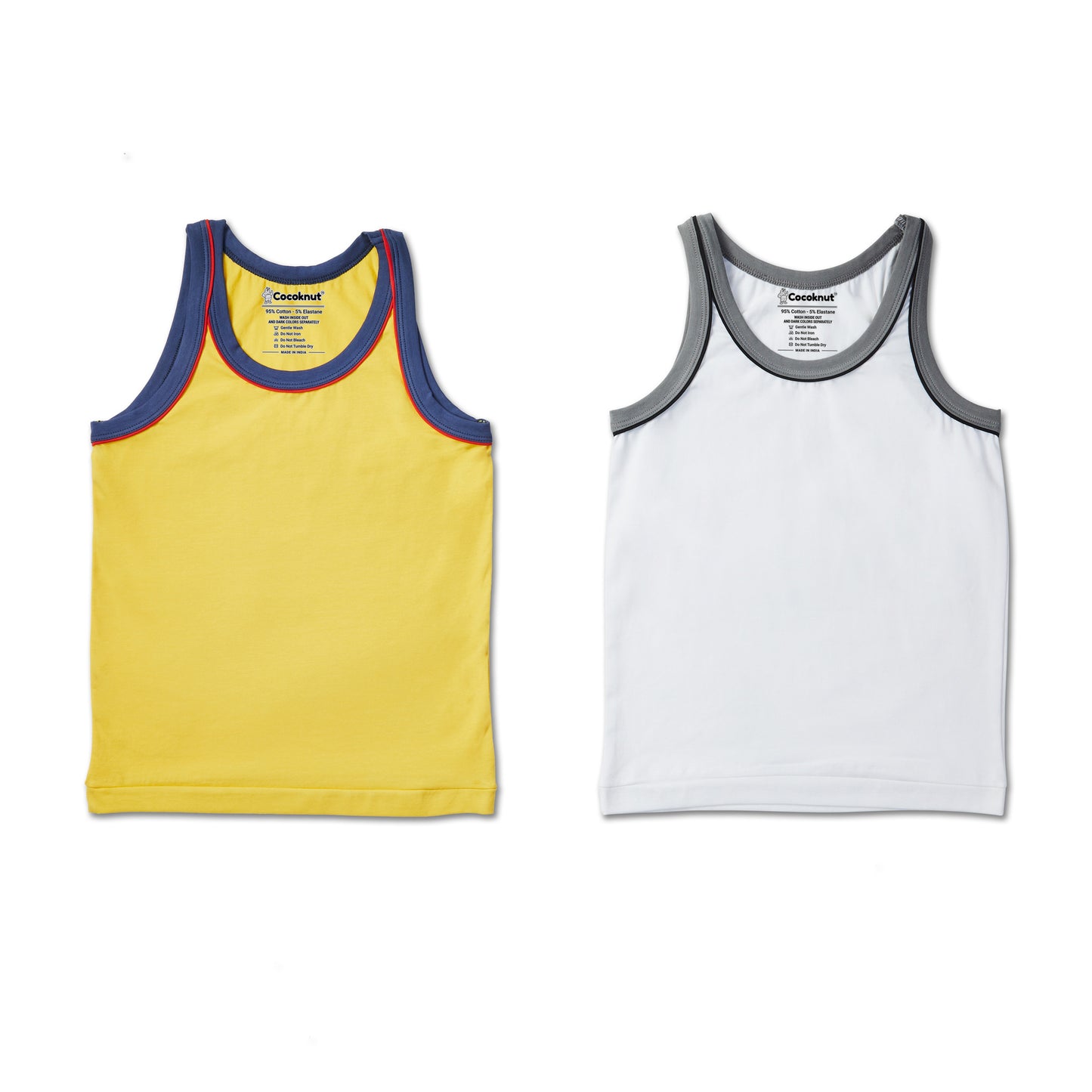 Sleek plain boys vest set 2 pack