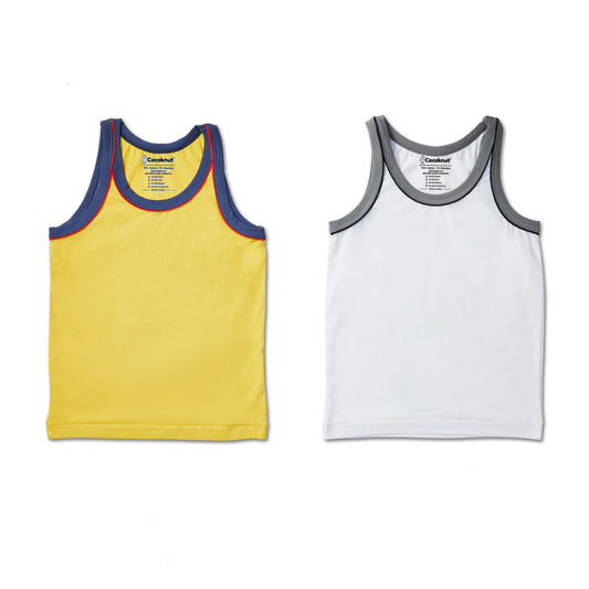 Sleek plain boys vest set 2 pack