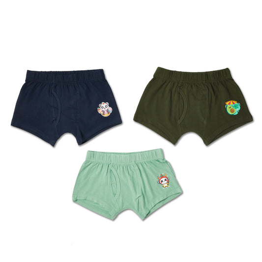 Adorable want cutie print boys trunks 3-pack