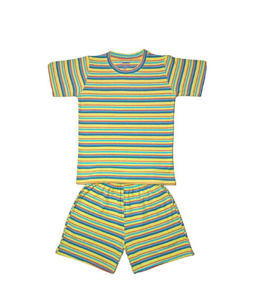 Green Stripes Cotton Boys Nightwear set