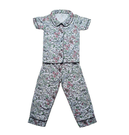 Leafy Grey Girls Nightwear set