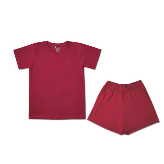 Yummy print maroon Unisex combo for active kids